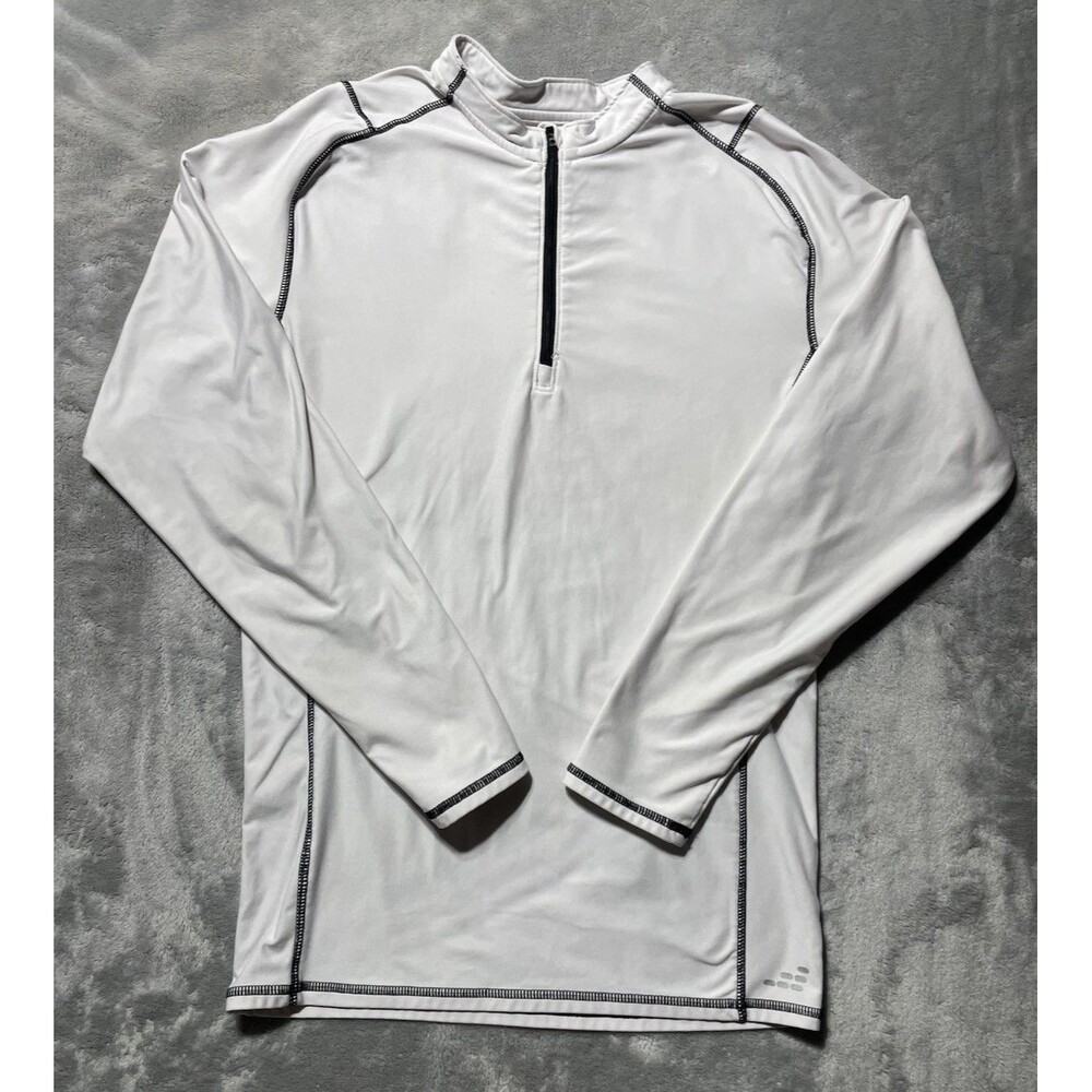 BCG Running Women's Half Zip Large Long Sleeves Light Jacket White